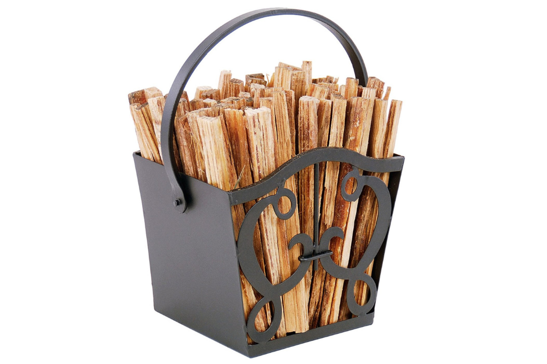Cypher Fatwood Caddy with 4 lbs. of Fatwood Made of Wrought Iron