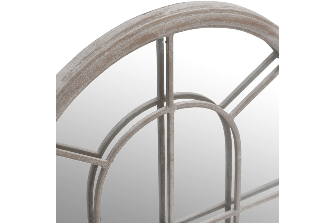 Elegant Vintage Arched Outdoor Garden Wall Mirror 60 x 45 cm in Sand