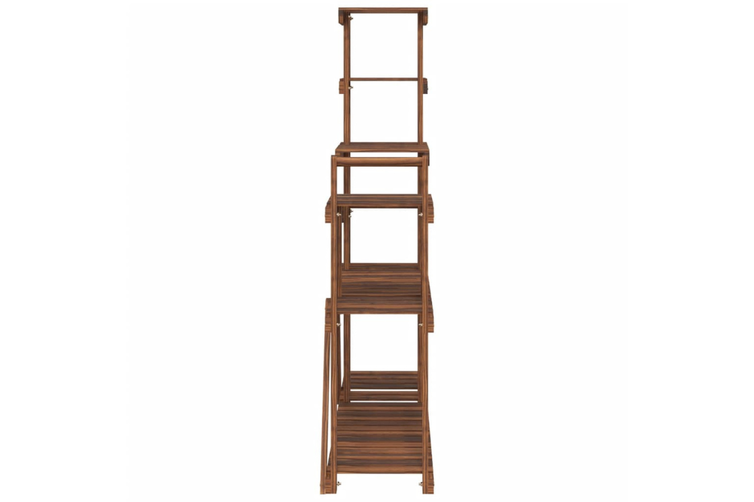 Stylish Solid Wood Fir Flower Stand 110 x 25 x 111 cm in Carbonized Brown