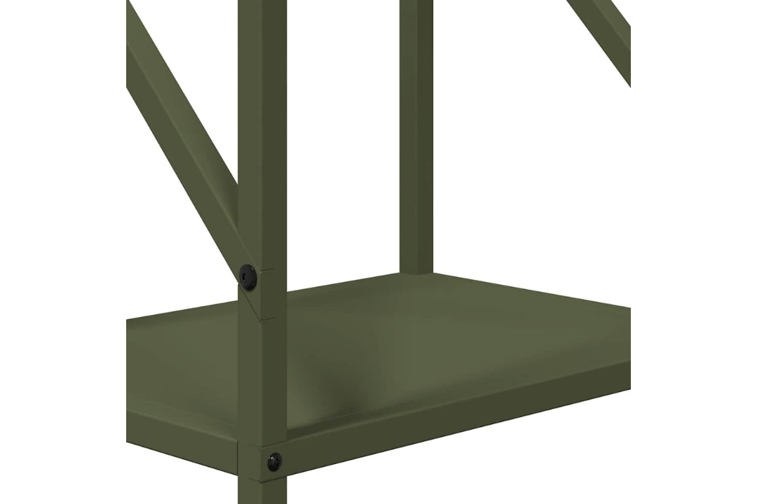 Durable Firewood Rack 34 x 25 x 100 cm in Olive Green Made of Cold-Rolled Steel