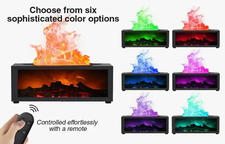 Black Fireplace Flame Humidifier Flame Colors