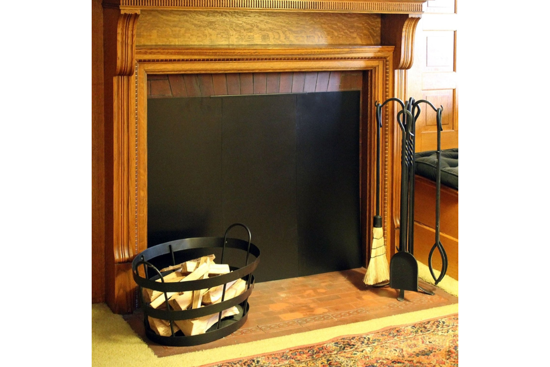 Fireplace Draft Guard Covers in 47" x 35" – Magnetic Steel Panels for Heat Loss Prevention