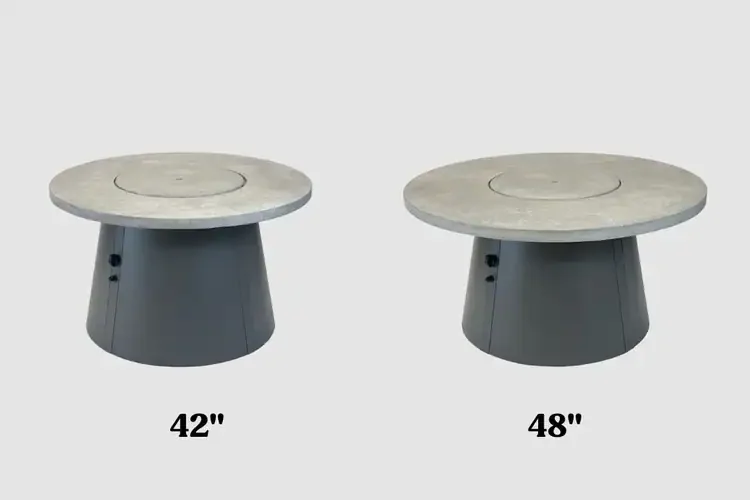 Cirvalo Relic Gray Round Gas Fire Pit Table Cover Included