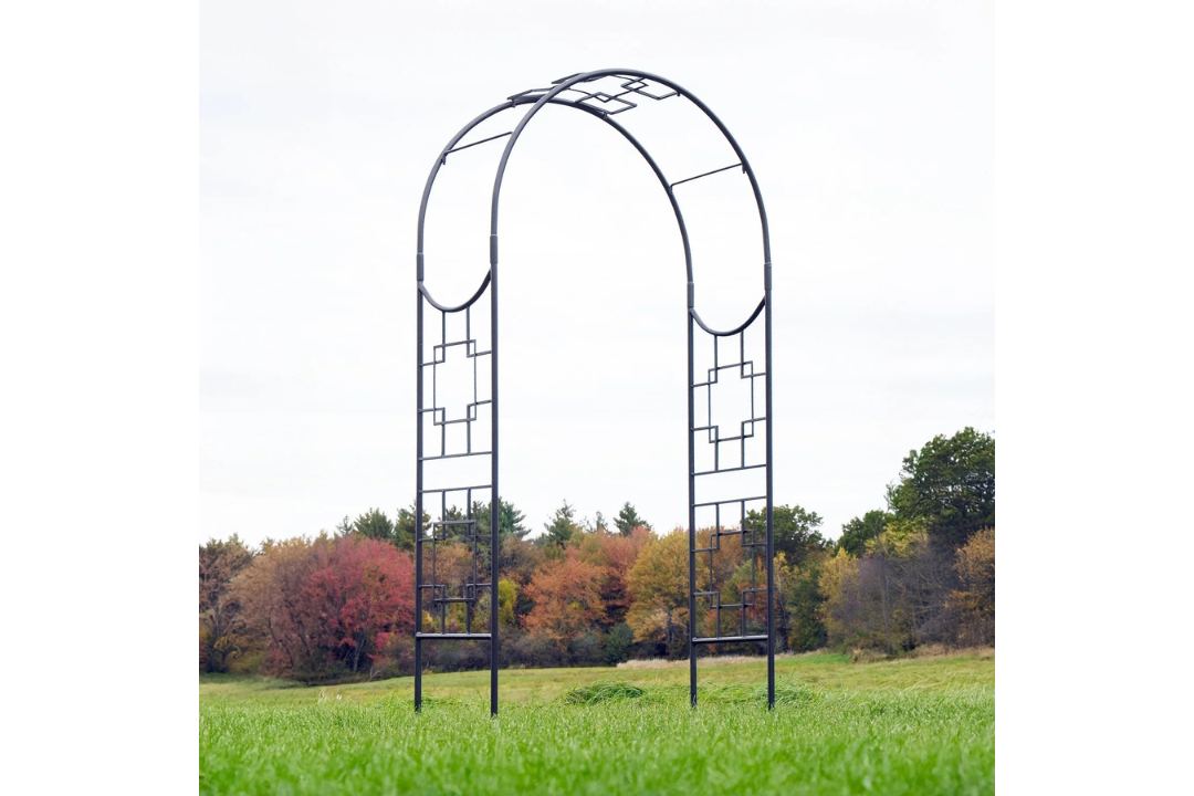Square-on-Squares Arbor In a Garden