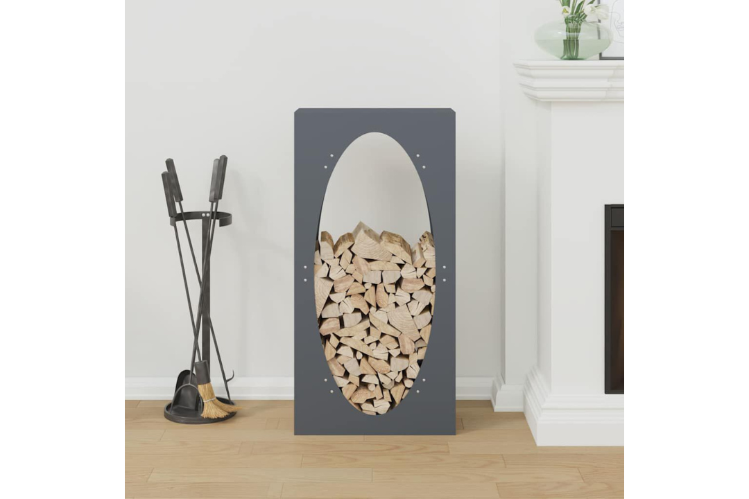 High-Quality Firewood Rack 50 x 23 x 100 cm in Anthracite Made of Cold-Rolled Steel