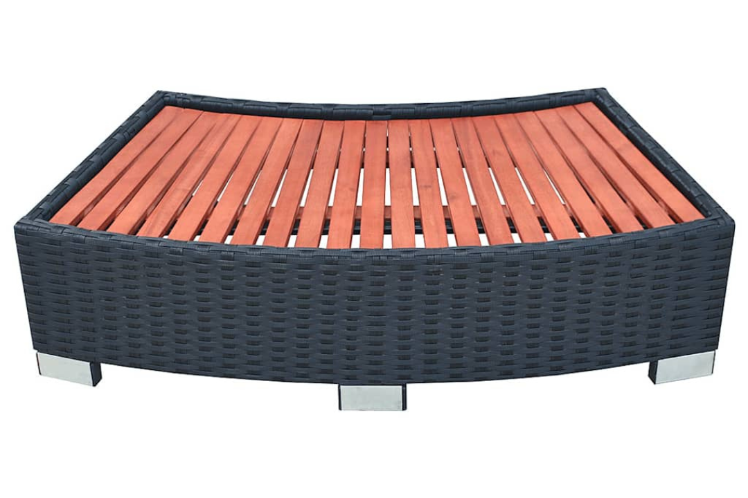 Sleek Spa Step Poly Rattan 92 x 45 x 25 cm in Black