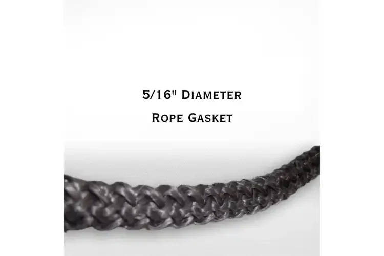 5/16" Diameter Fiberglass Rope Gasket In Black | 5 ft and 7 ft