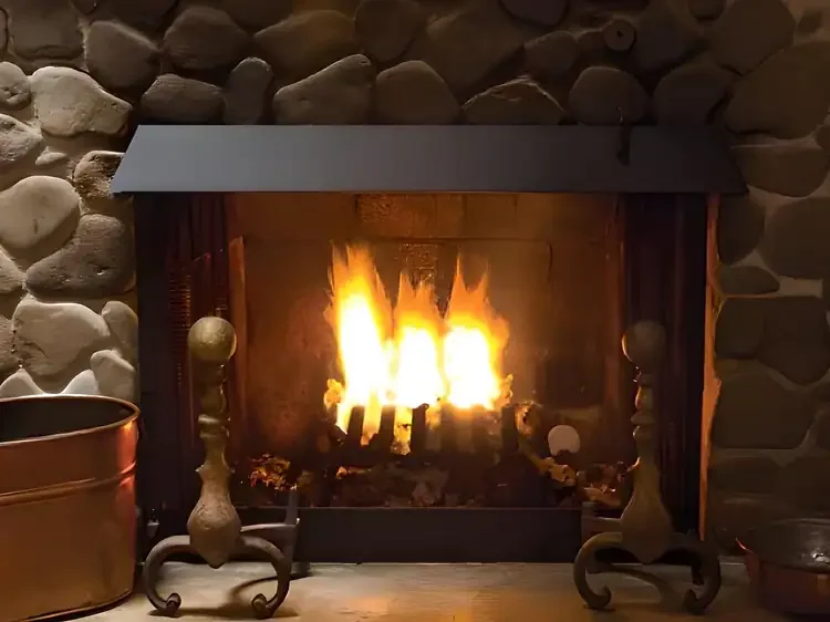 Custom Length Fireplace Hood in Flat Black Powder Coat Finish Installed