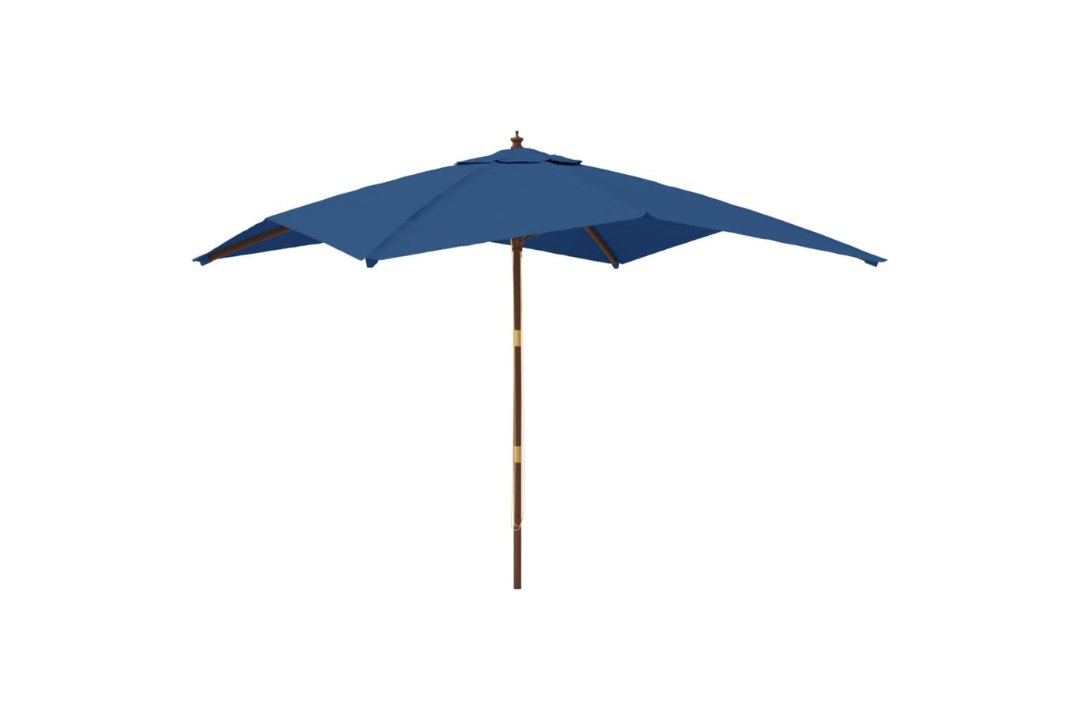 Garden Parasol with Wooden Pole 300x300x273 cm in Azure Blue
