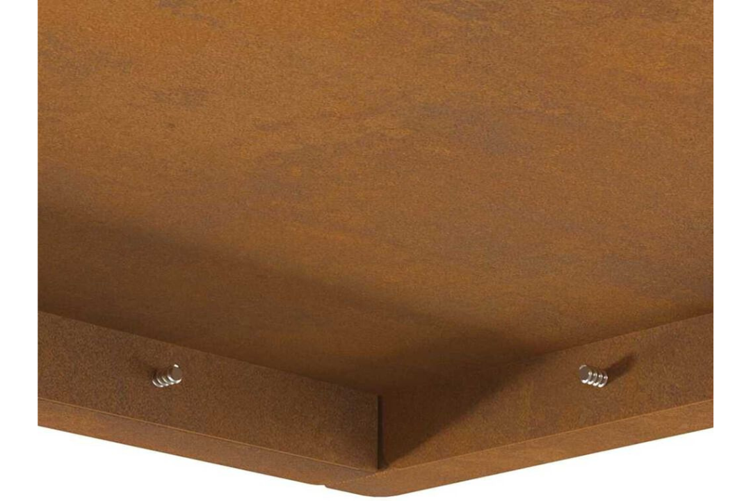 Sleek Square Fire Pit 80 x 80 x 40 cm in Rusty Brown Weathering Steel