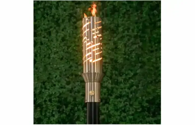 Comet Style Stainless Steel Gas Tiki Torch Head Lit