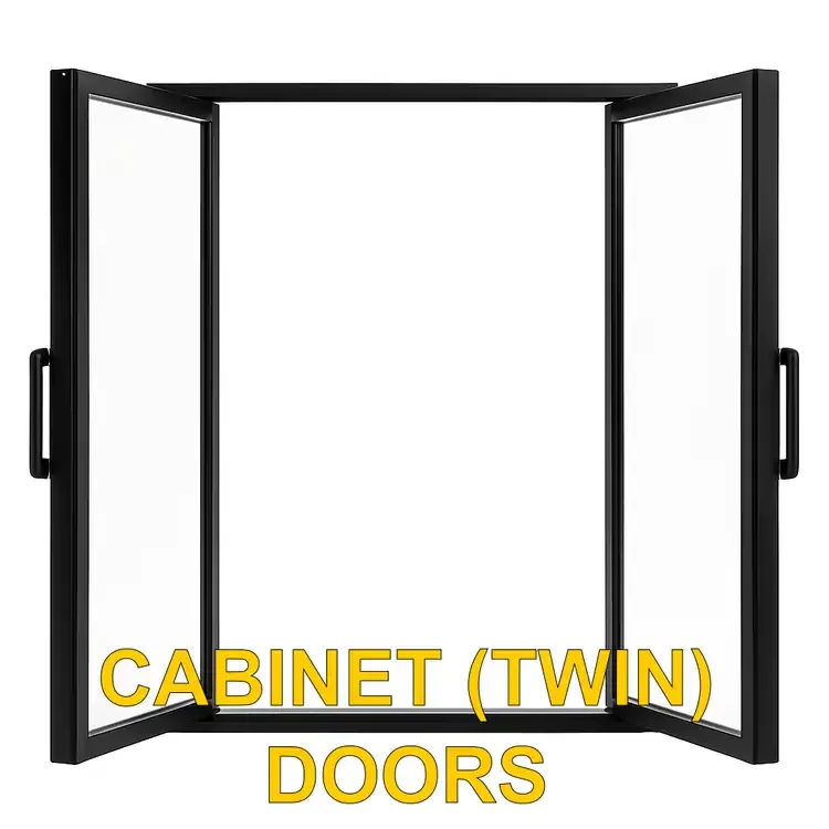 Medio Masonry Fireplace Door Cabinet (Twin) Doors