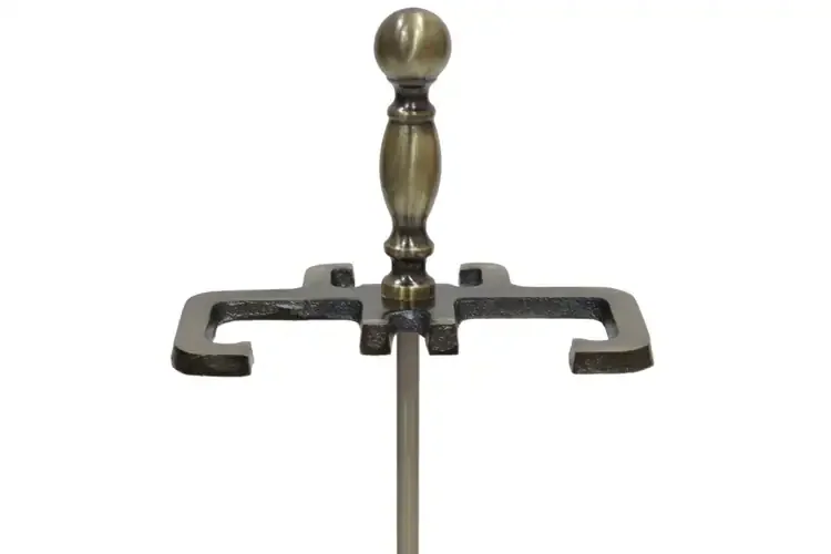 Oxford Fireplace Tool Set in Antique Brass Yoke