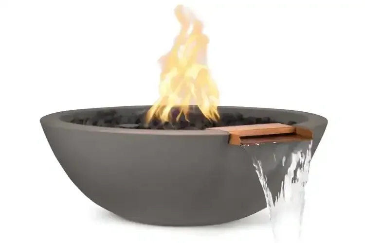 27" Sedona Fire & Water Bowl GFRC Concrete - Chestnut