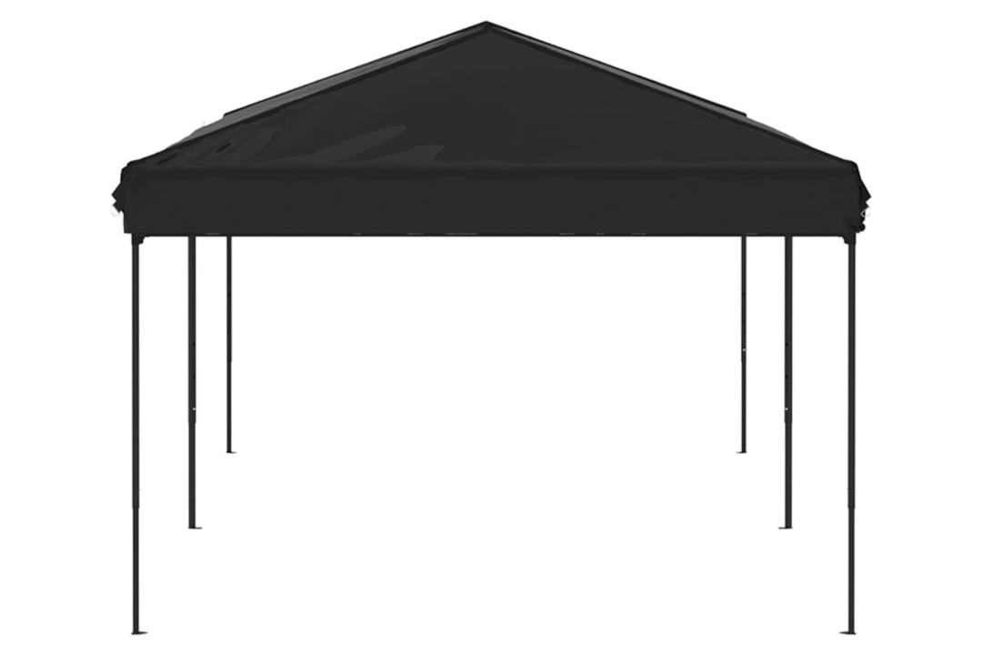 Water-Resistant Folding Party Tent 3 x 6 m in Black with 210D Oxford Fabric with Silver Coating