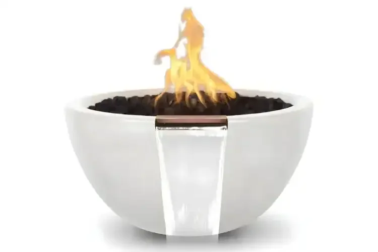 Luna GFRC Fire & Water Bowl - Limestone