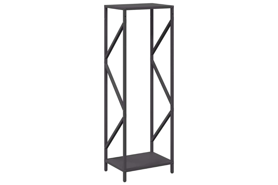 Sleek Firewood Rack 34 x 25 x 100 cm in Black Made of Cold-Rolled Steel