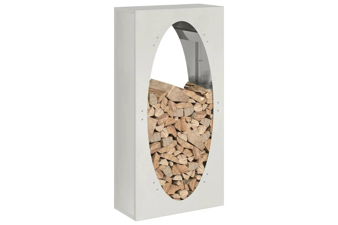 Shiny Firewood Rack 50 x 23 x 100 cm in Stainless Steel