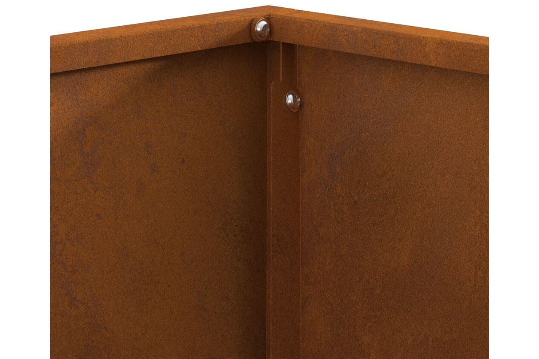 Portable Fire Pit Square 60 x 60 x 30 cm in Rusty Brown Weathering Steel