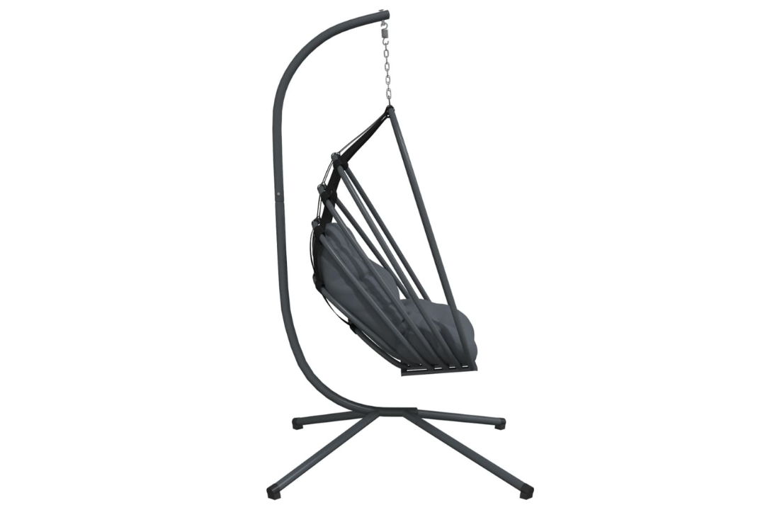 Corrosion-Resistant Hanging Egg Chair with Stand Anthracite Steel