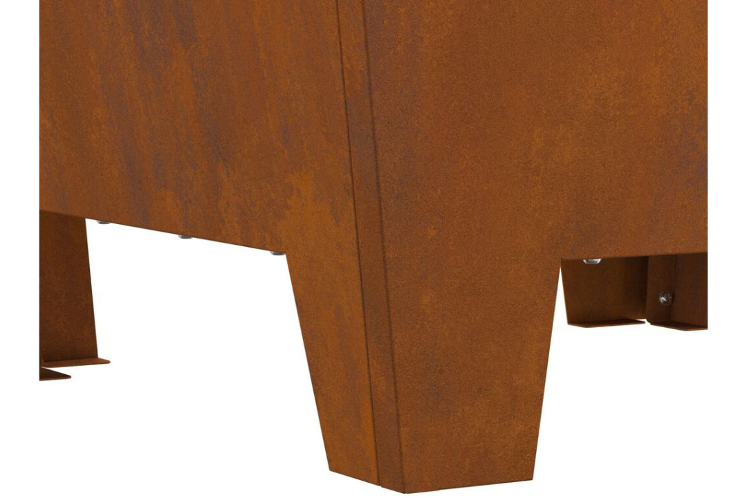 Aethetic Square Fire Pit 50 x 50 x 38 cm in Rusty Brown Weathering Steel