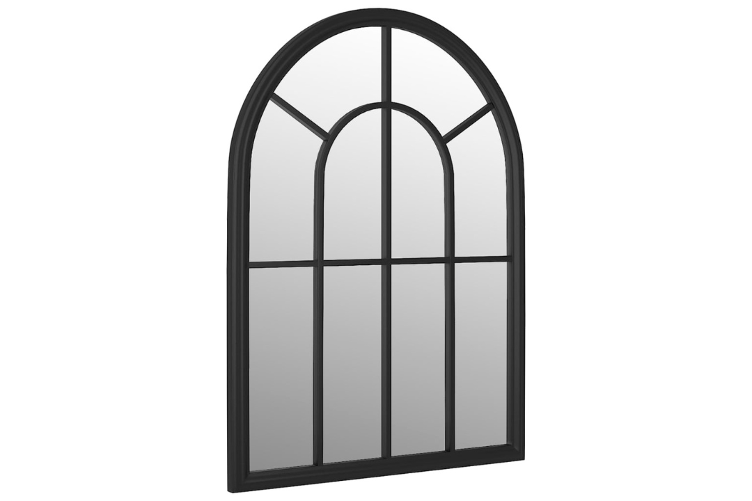 Vintage Arched Outdoor Garden Wall Mirror 60 x 45 cm in Black