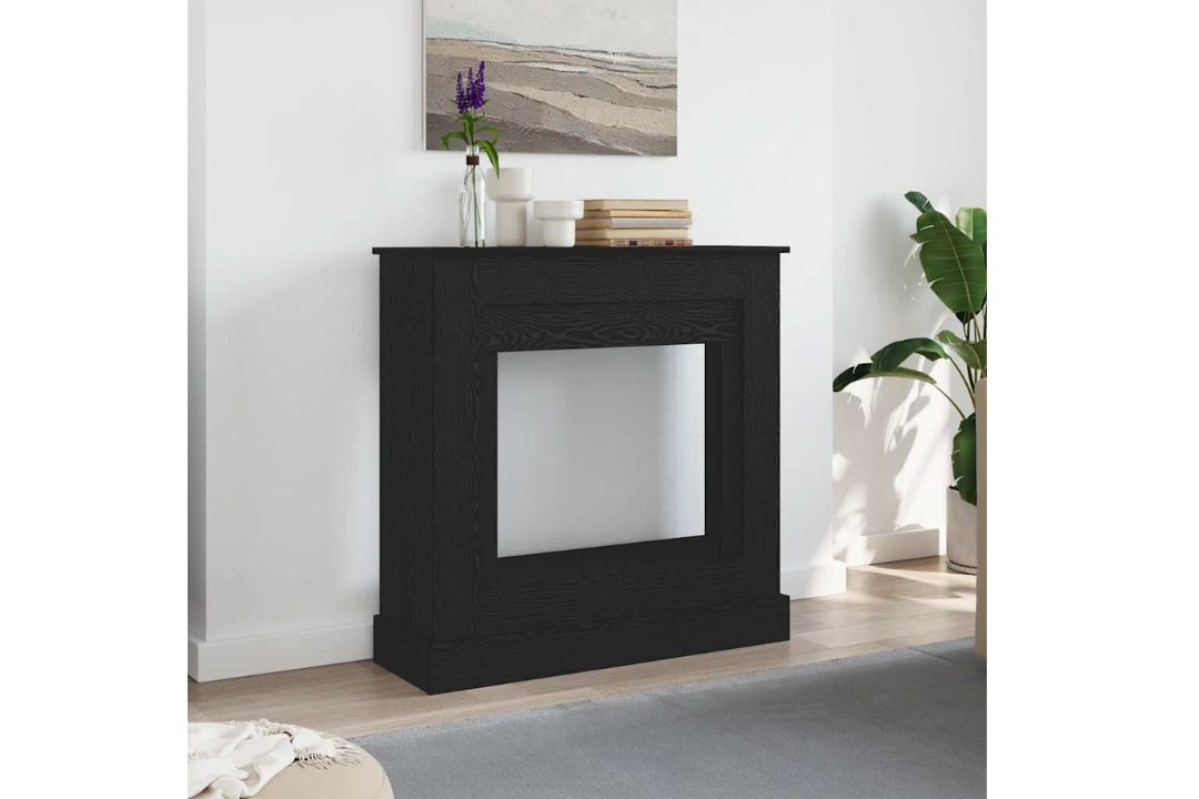 High-Quality Fireplace Surround 35.4 x 11.8 x 35.4" Engineered Wood in Black Oak