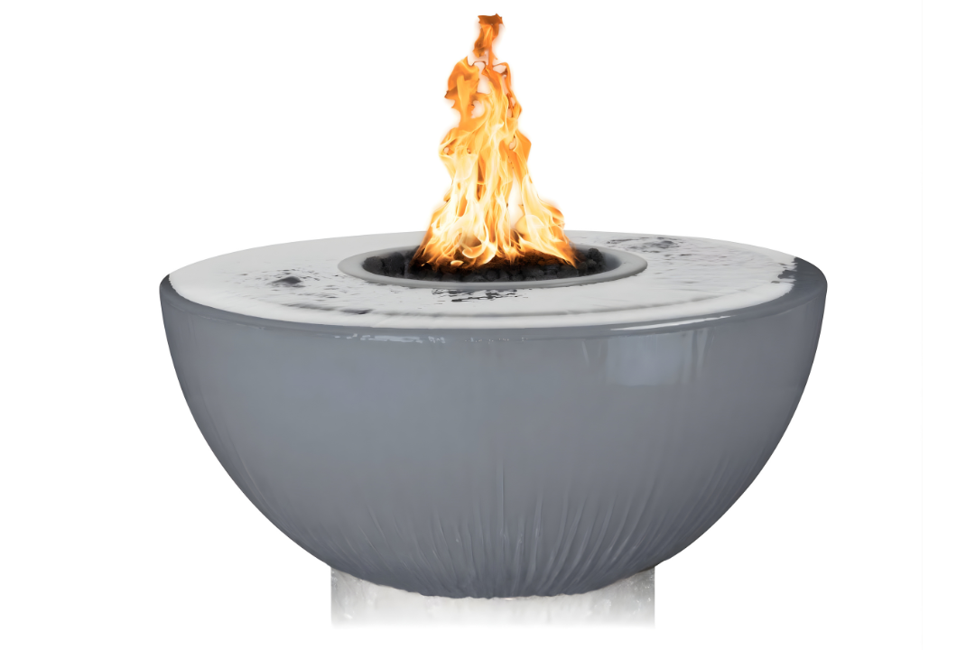 The Outdoor Plus 38" Sedona 360° Spill Fire & Water Bowl - Gray