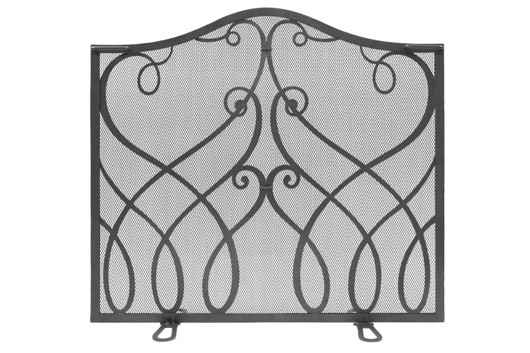 Cypher Flat Fireplace Screen in Graphite