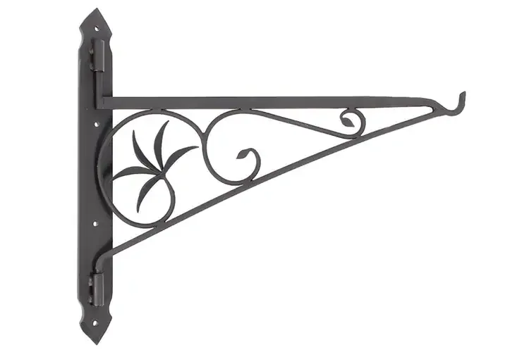 24" Swivel Arm Fireplace Crane – Wrought Iron Hearth Cooking Bracket
