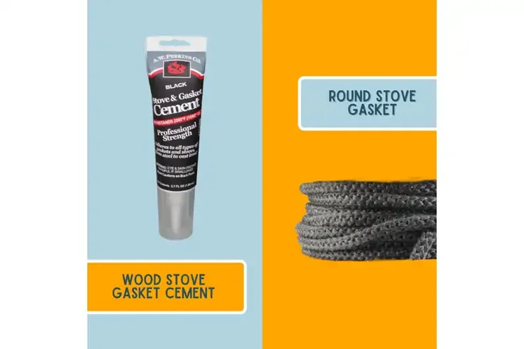 Earth Stove NF2000 Door Rope Gasket – 7 Feet, 3/4" Fiberglass Rope with Stove Gasket Cement #80