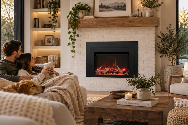 Cozy Modern-Rustic Fireplace Retreat
