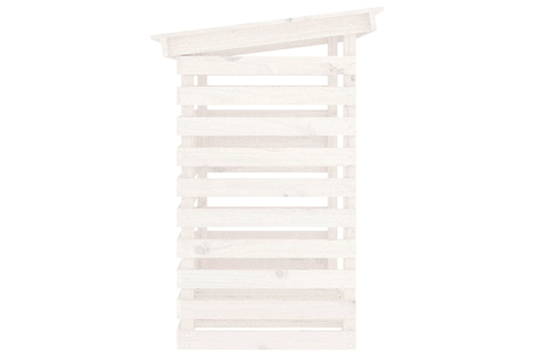 Firewood Rack White Solid Wood Pine Storage Solution