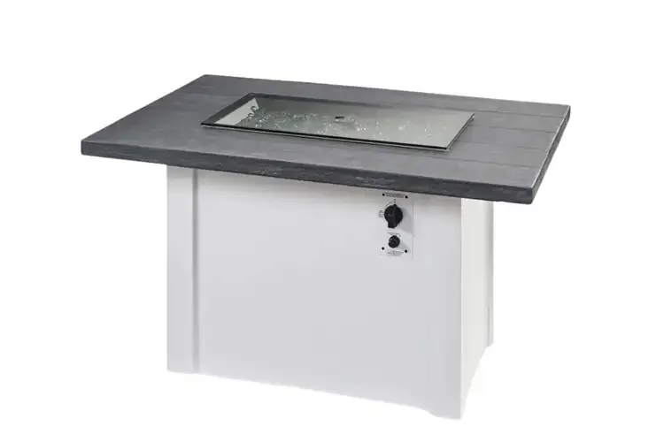 Havenwood 44" White Rectangular Gas Fire Pit Table Cover Included