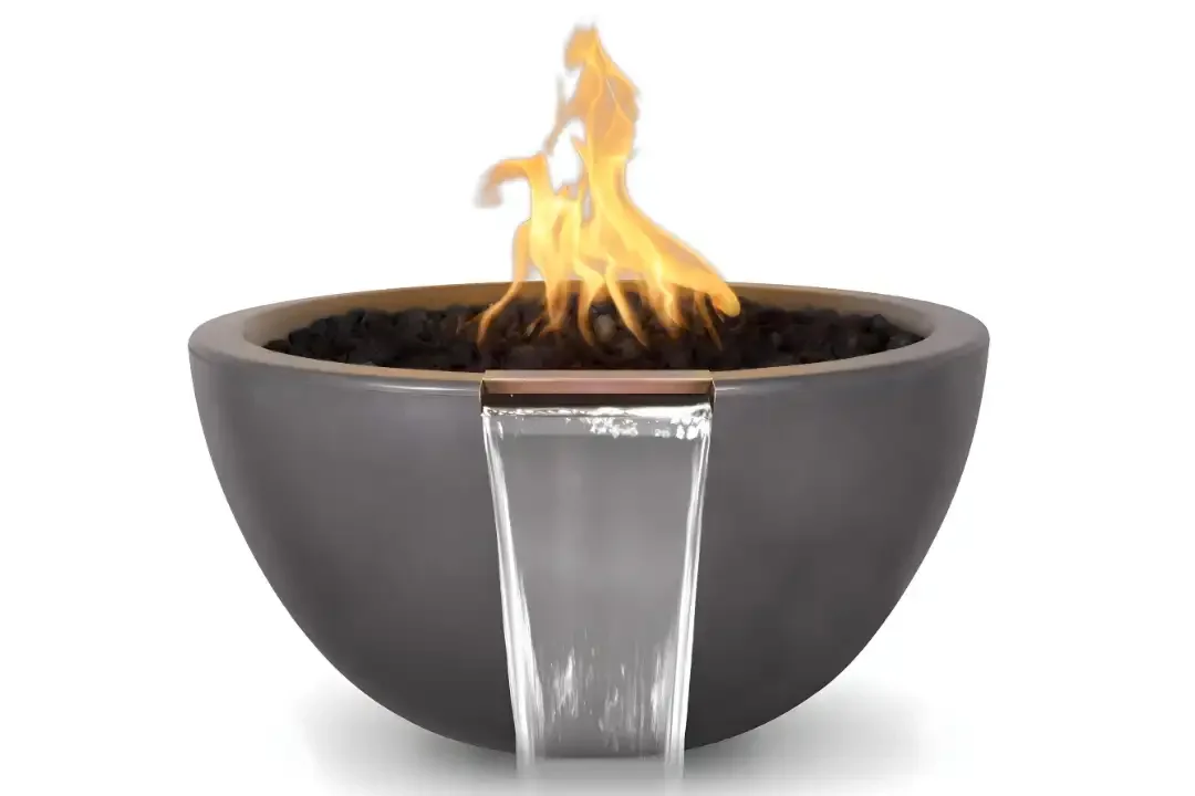 Luna GFRC Fire & Water Bowl - Chestnut
