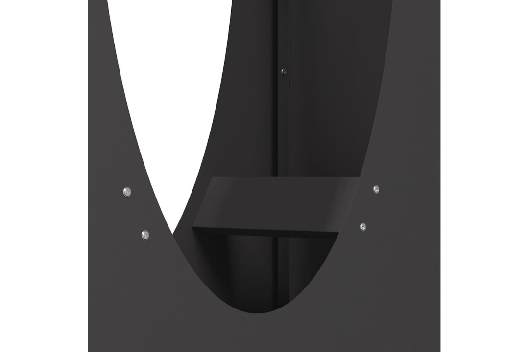 Modern Firewood Rack 50 x 23 x 100 cm in Black Made of Cold-Rolled Steel