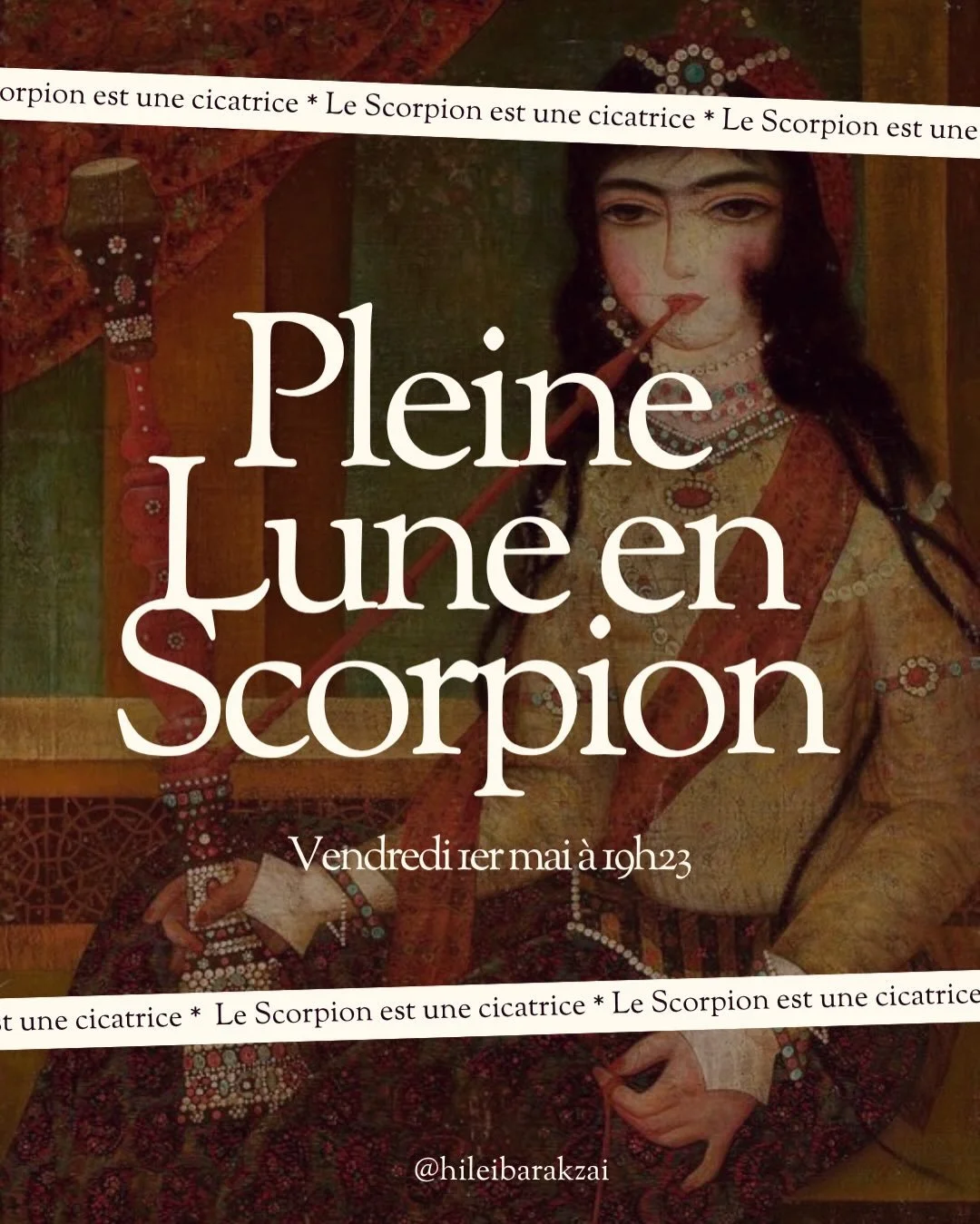 Nous avons pris la forme pour le soi :
corps, identit&eacute;, possessions et pass&eacute; une vie &agrave; d&eacute;fendre tout &ccedil;a bec et ongles. 

C&rsquo;est la promesse du Taureau :
rendre la forme durable.

Mais la Pleine Lune en Scorpion