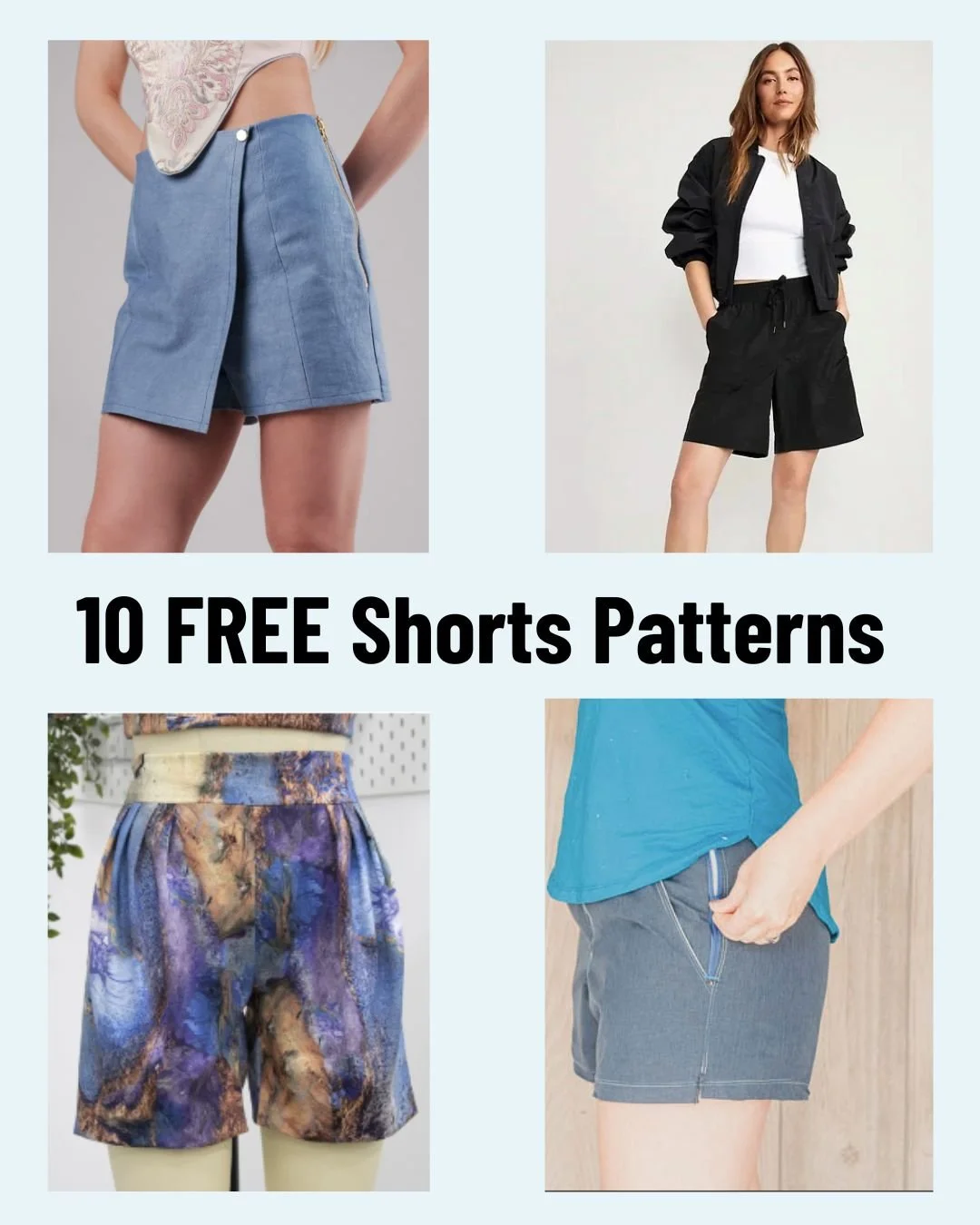 ☀️ 10 FREE Women's Shorts Sewing Patterns to Stitch This Summer