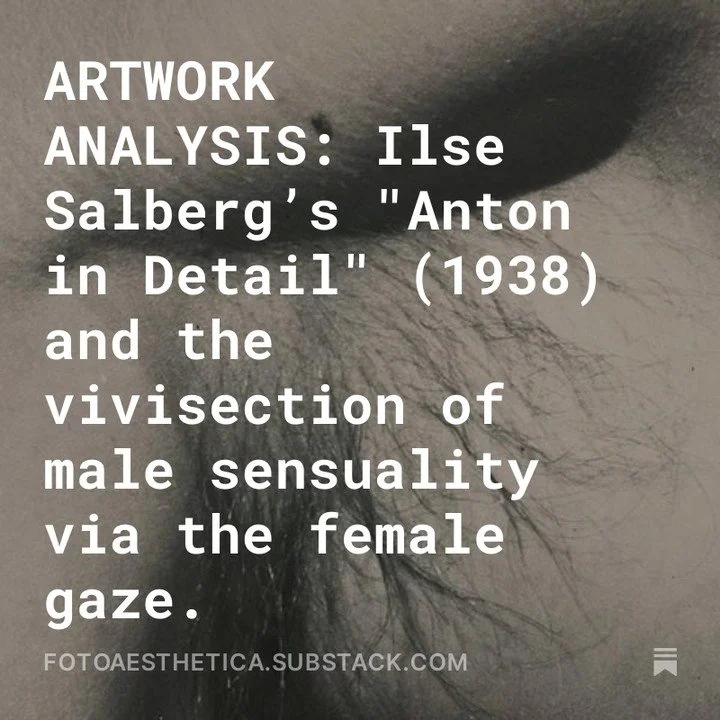 1st post in History is up! 

Read here: 
https://open.substack.com/pub/fotoaesthetica/p/artwork-analysis-ilse-salbergs-anton?r=2wt9wc&amp;utm_campaign=post&amp;utm_medium=web&amp;showWelcome=true