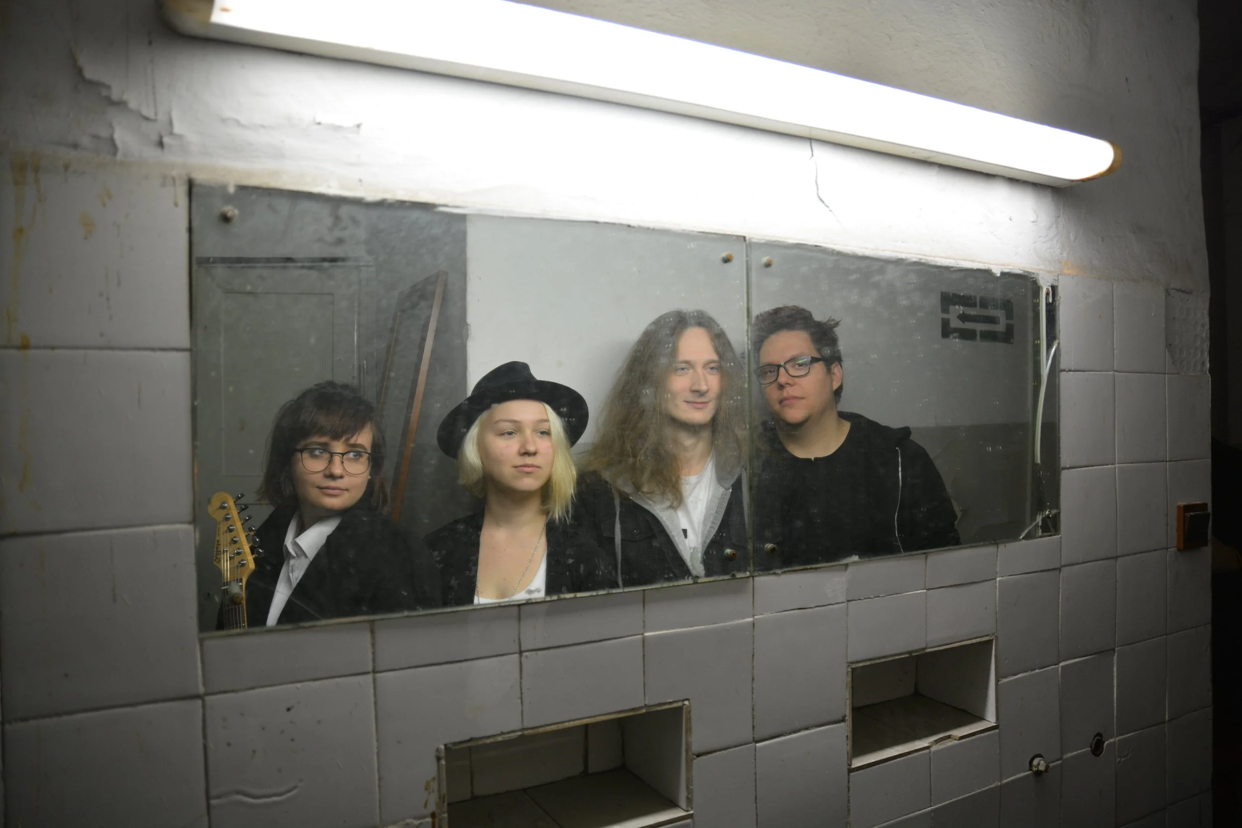 on the set of the "Something Strange" music video