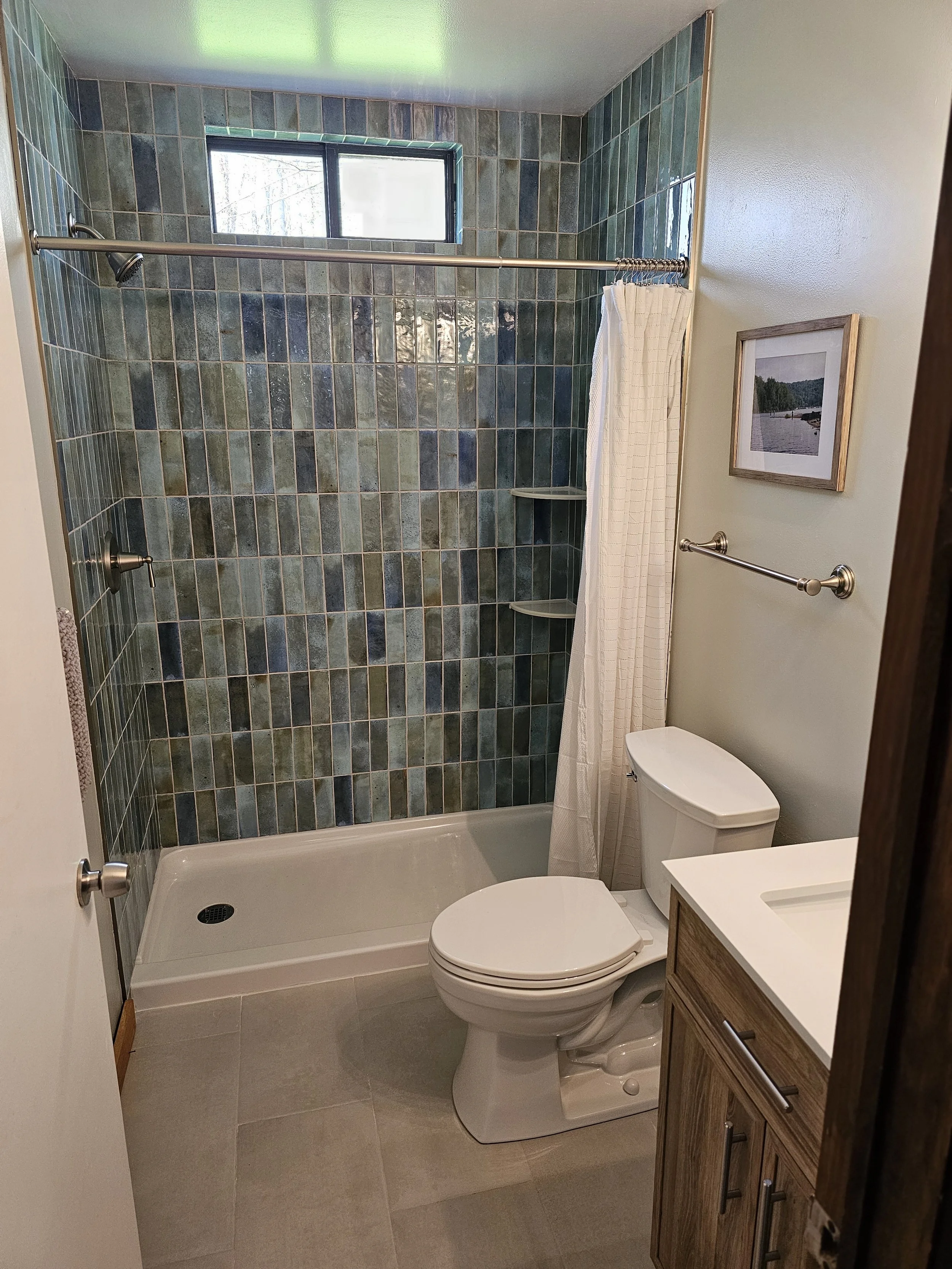 The new shower! A labor of love to give you an even more zen retreat.