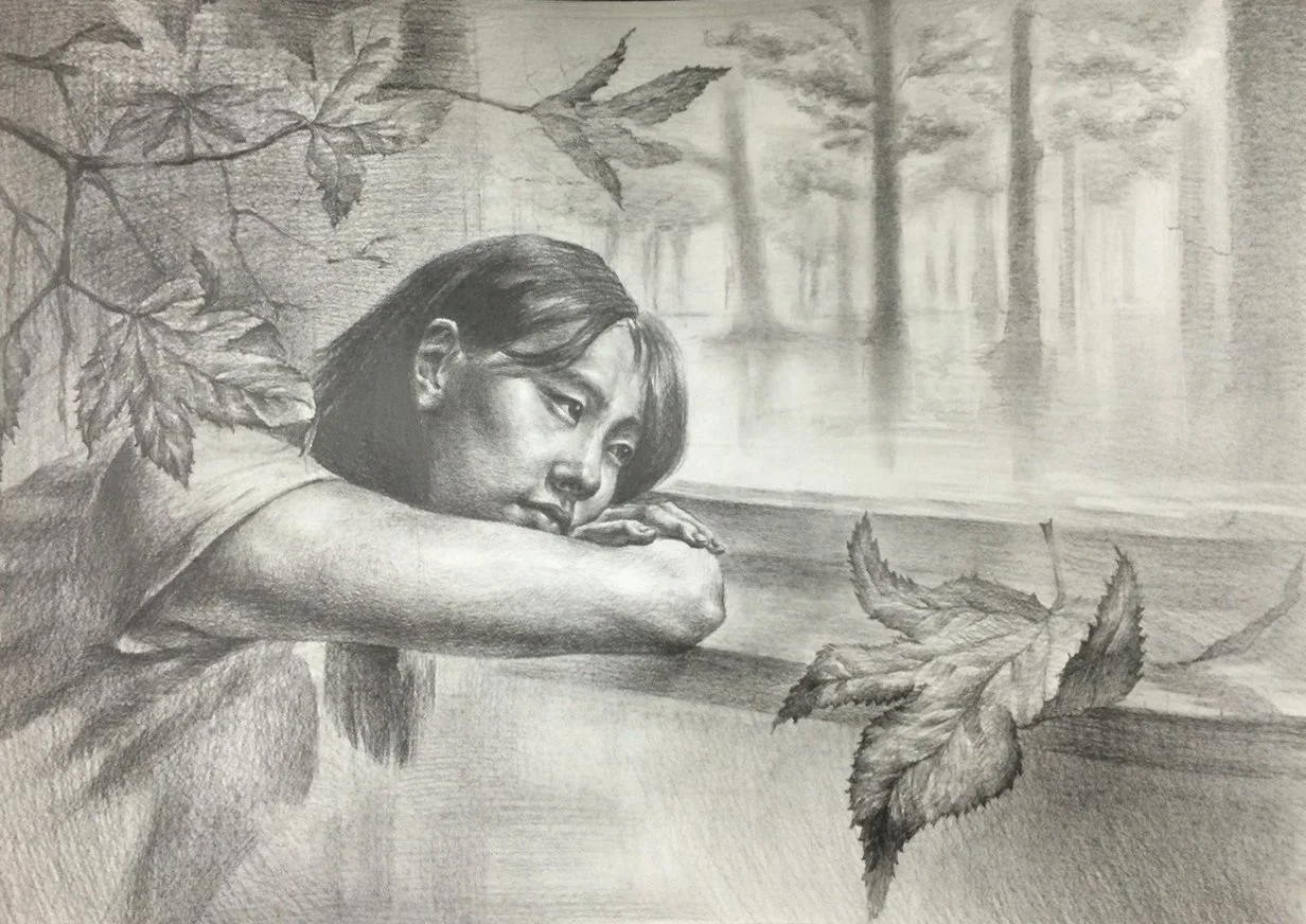 Self-Portrait with a Background That Reflects Emotions