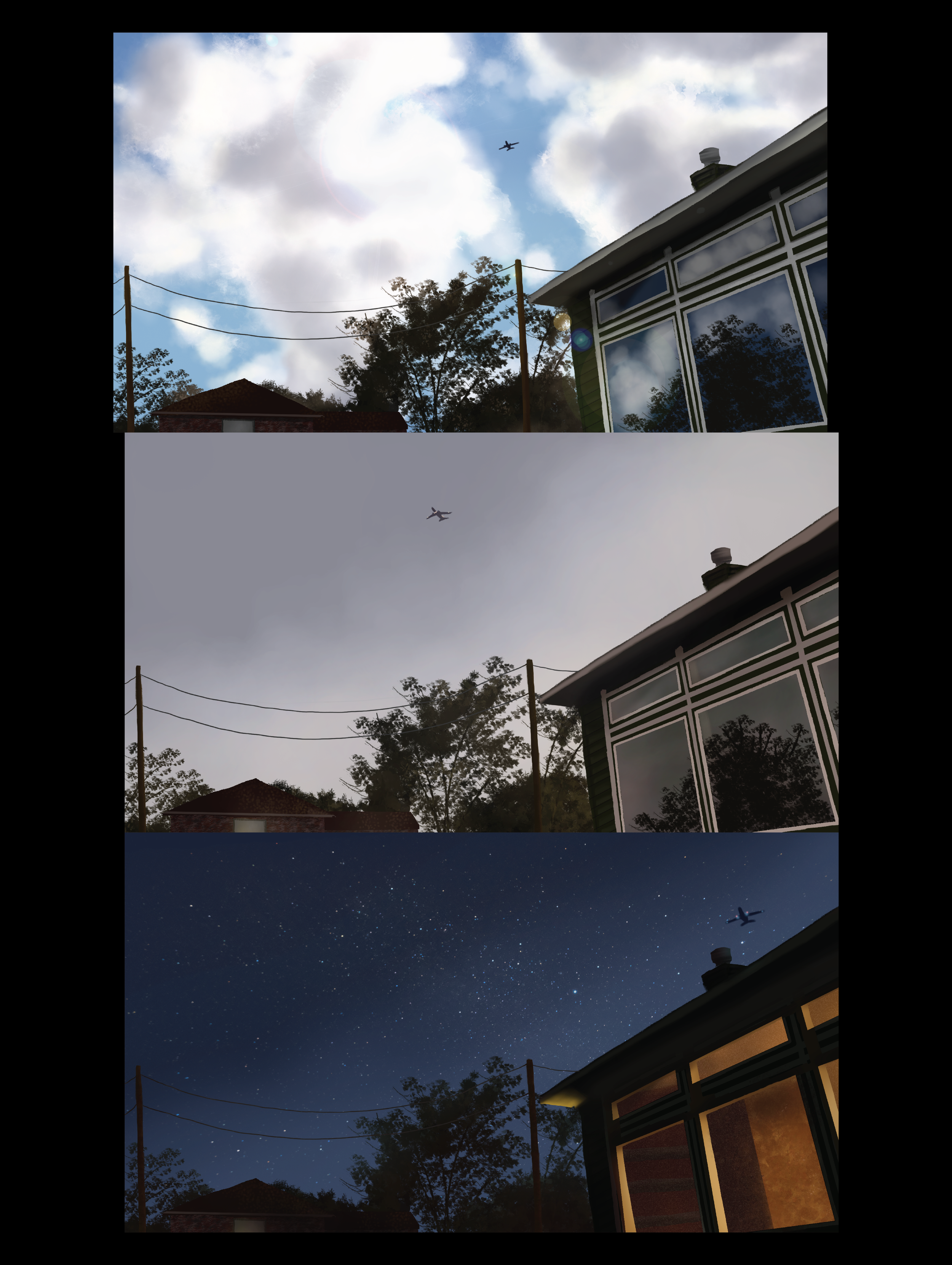 Digital Painting: Three different time periods (Blend Mode)