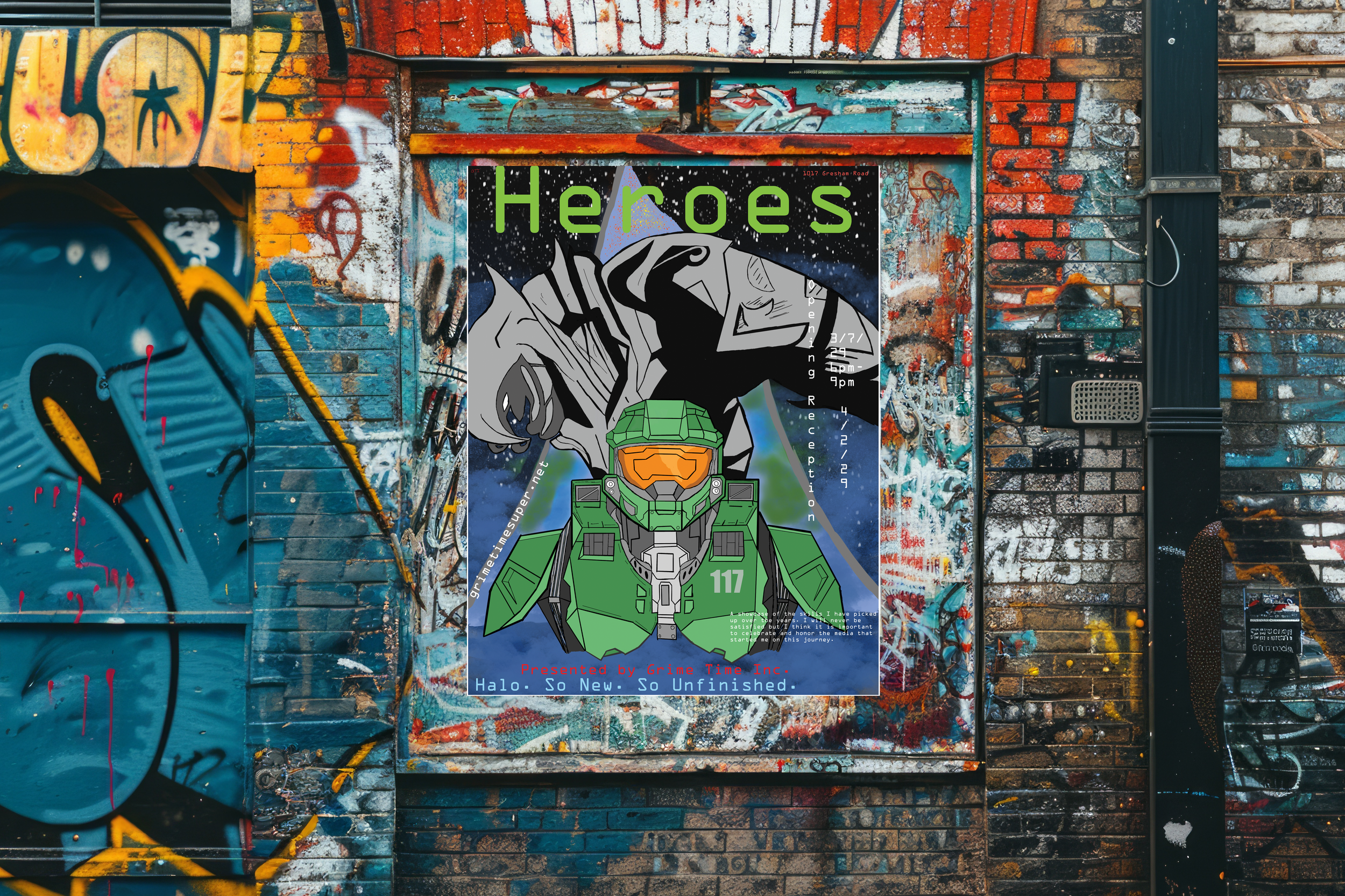 Exhibition Poster Featuring Student's Original Work, Created in Photoshop