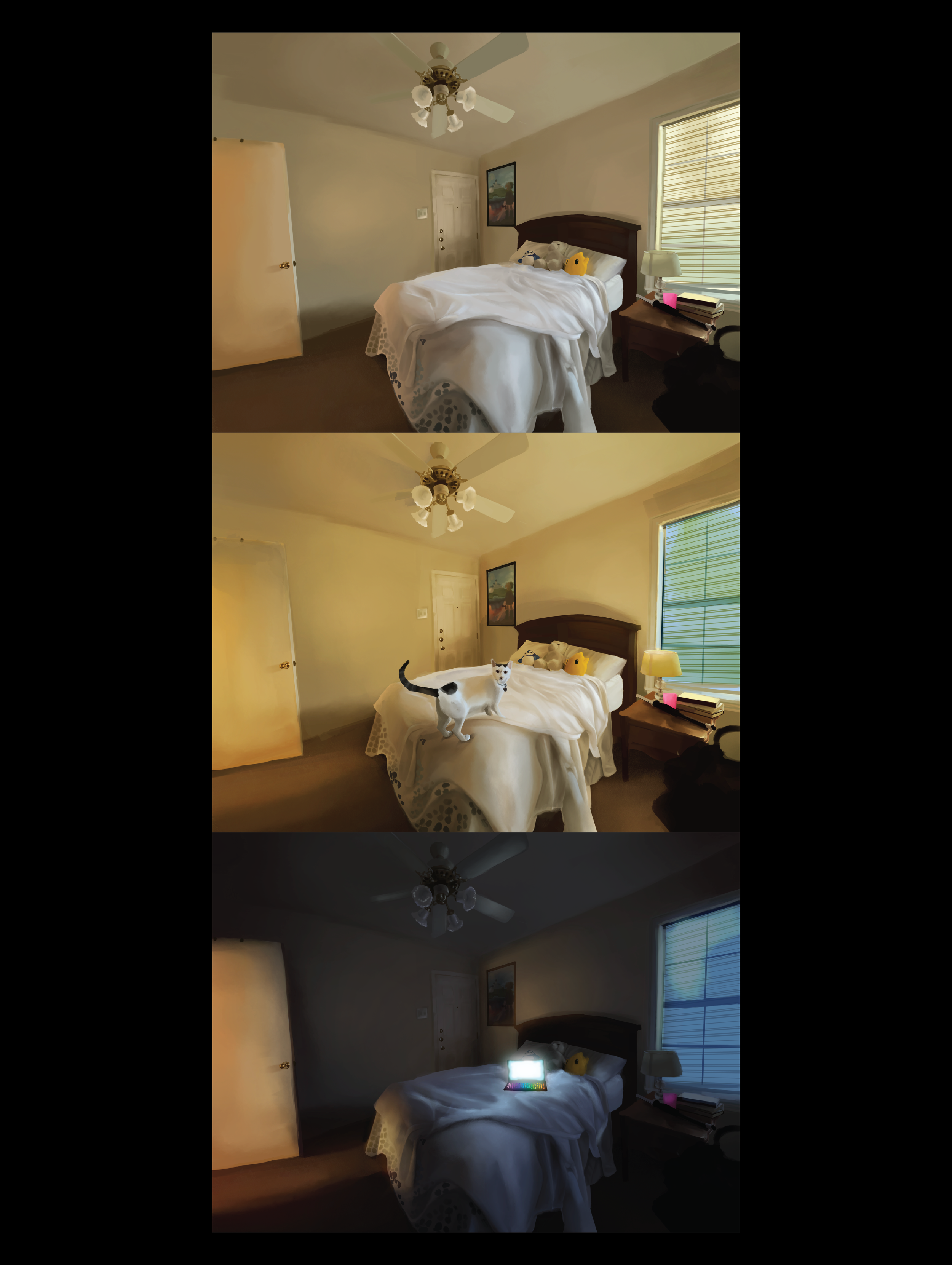 Digital Painting: Three different time periods (Blend Mode)