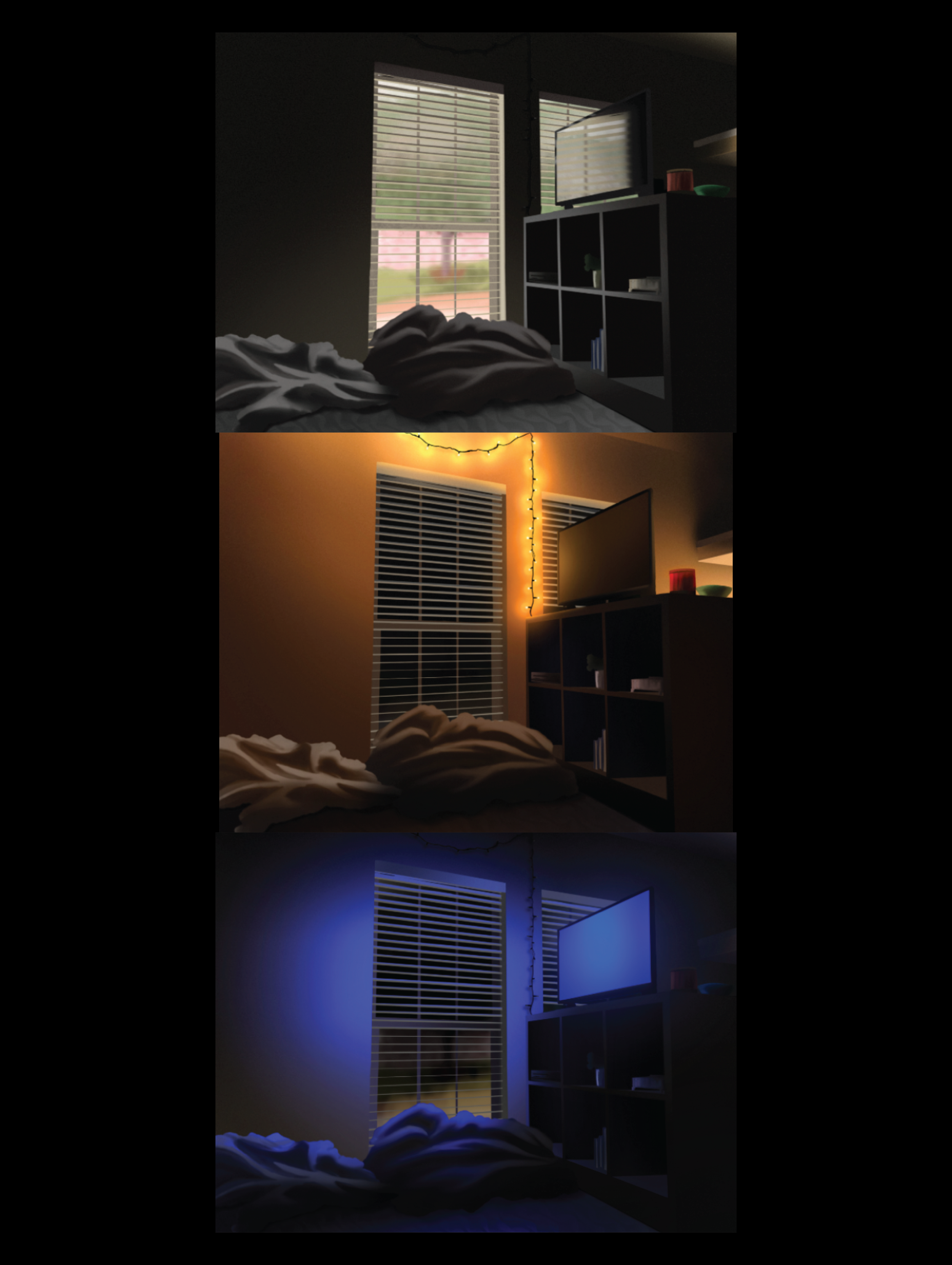 Digital Painting: Three different time periods (Blend Mode)