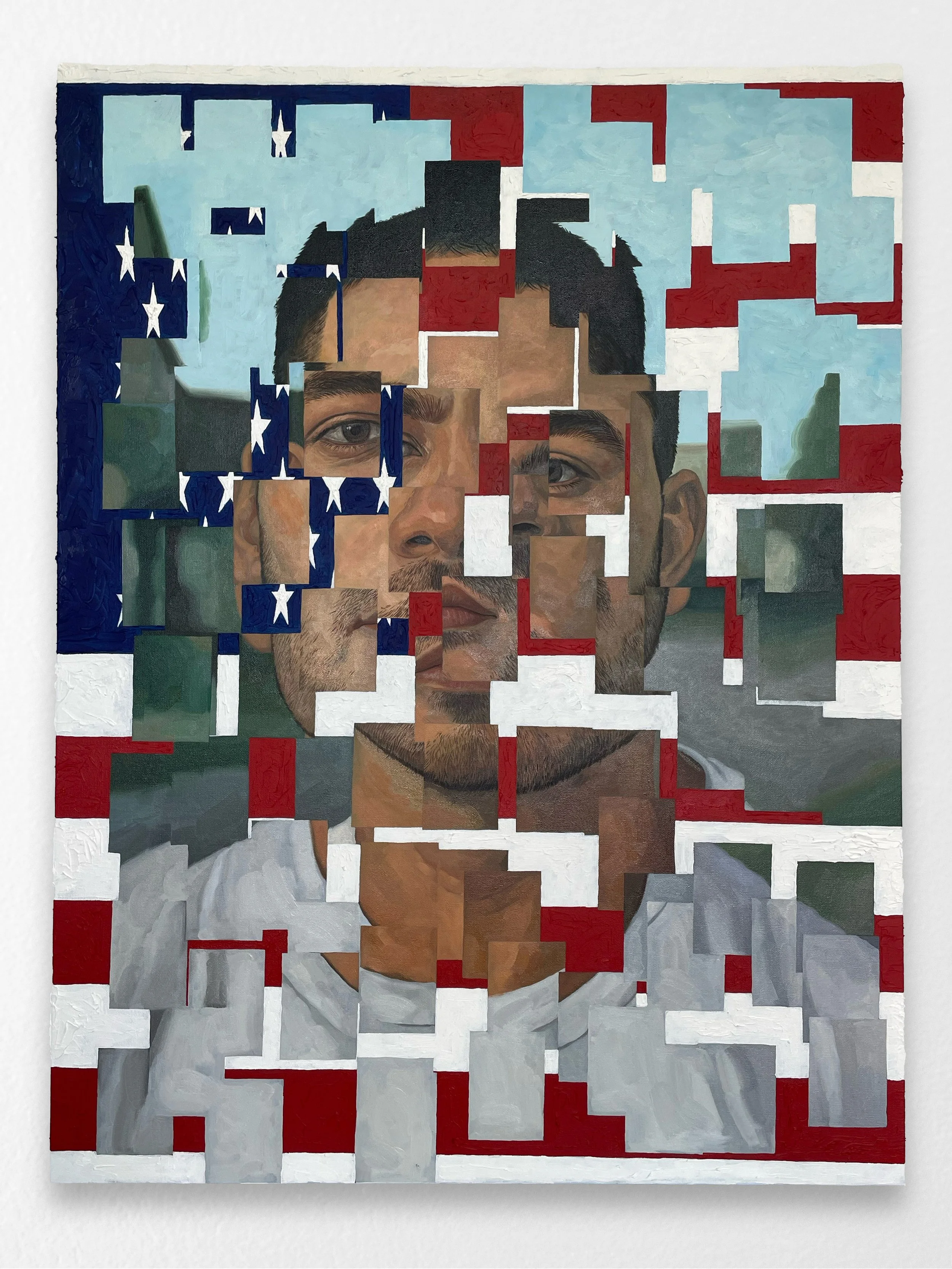 How Important Is Being American to Identity? (ANES 2024 Hispanic), 2025, Oil on Canvas, 30x40 in