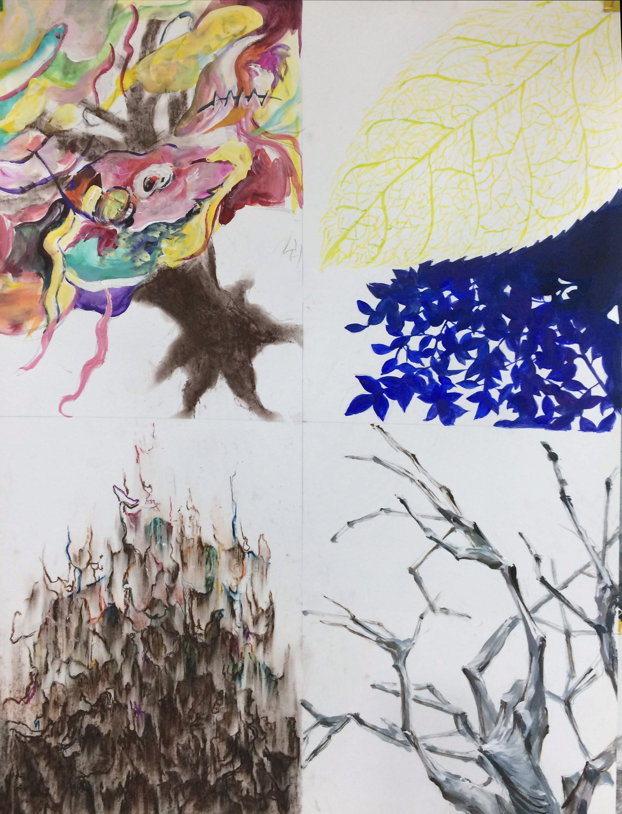 Abstractly Represent Each Season Reflecting Its Unique Characteristics