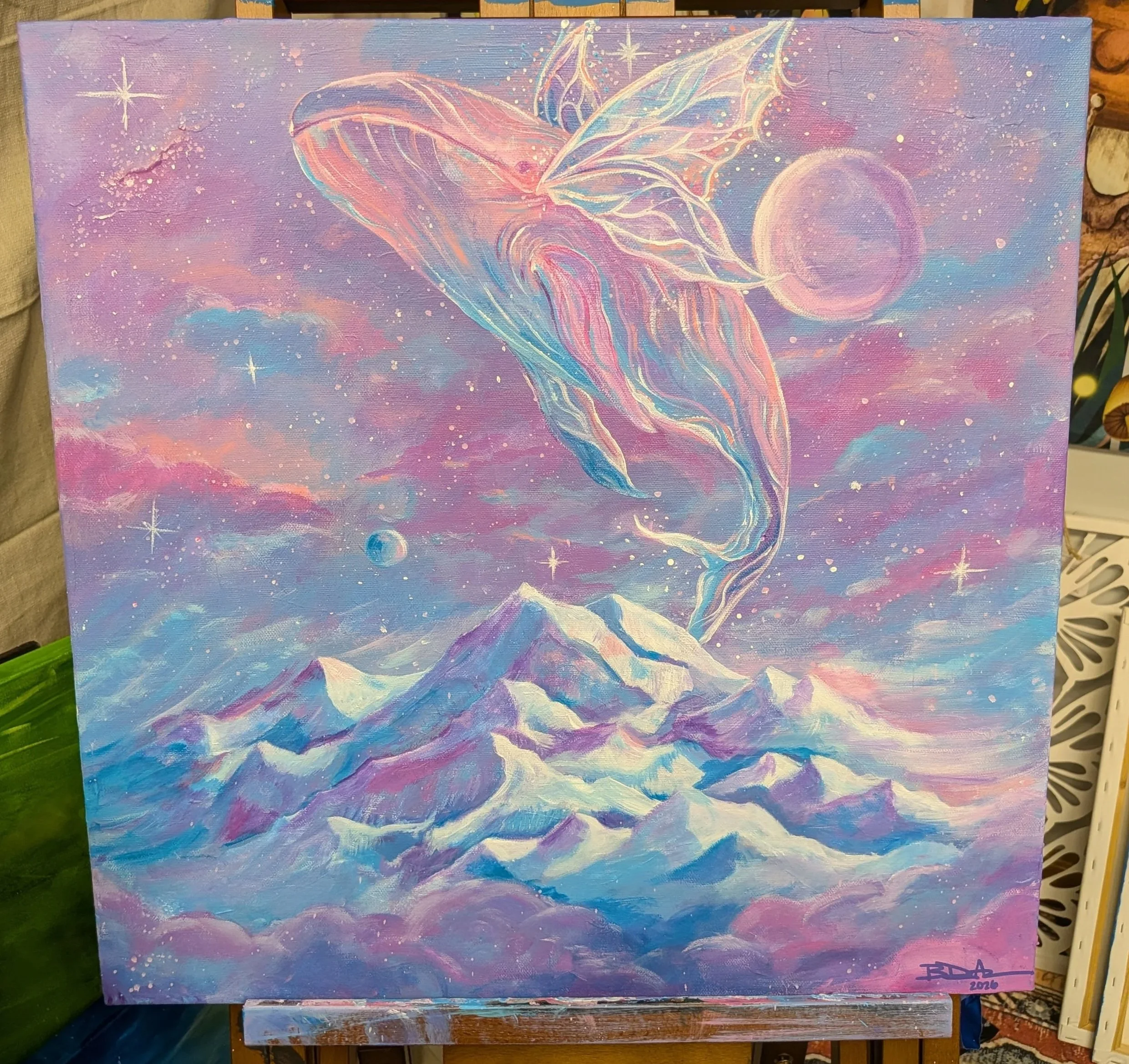 "Seeing is believing" - 20" x 20" Acrylic on Canvas. 

I knew I wanted to work with this color palette and I knew I wanted to play with abstract / surreal concepts. This was the outcome.