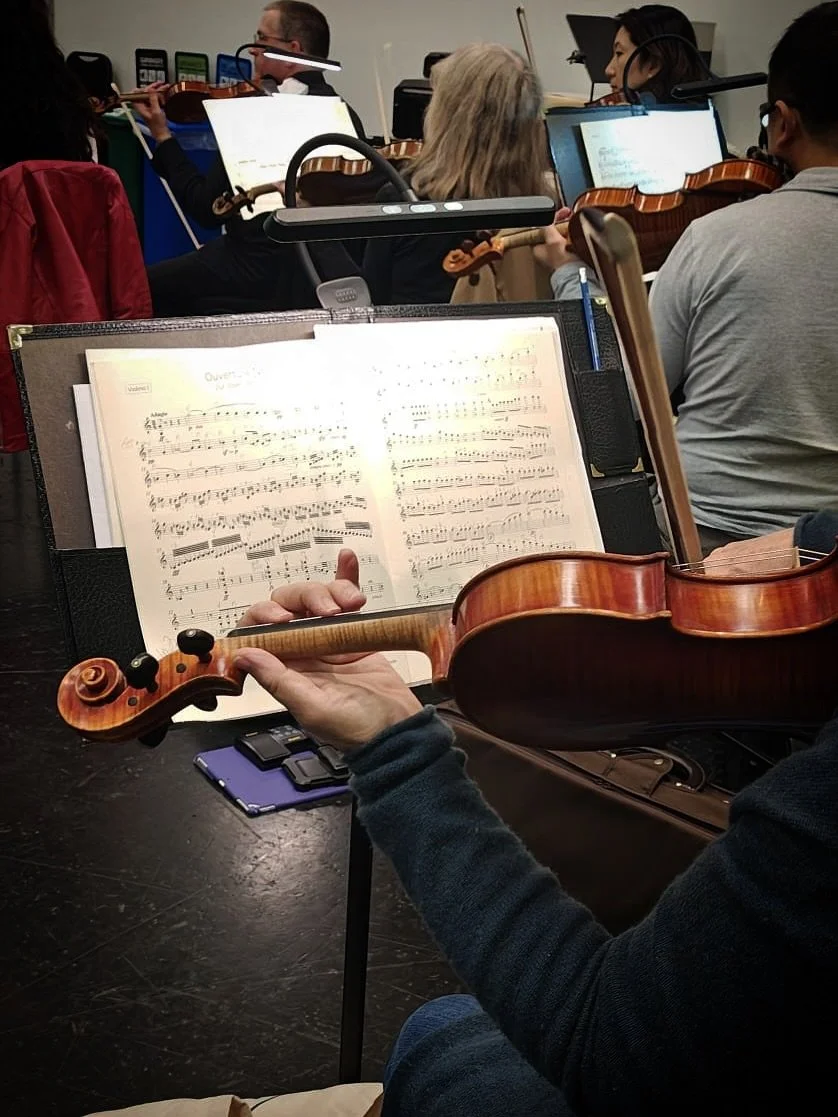 Our musicians are hard at work tonight preparing for our season premiere: &lsquo;Into The Light&rsquo;. Get your tickets and join us in the beautiful George Weston Recital Hall on Saturday, October 18th for an evening of classical music. ✨🎶